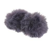 Kisangel Lot de 2 Bonnettes Anti-Vent pour Micro Cravate 1 CM, Housse en Fourrure Grise Dense, Pare-Brise Micro Lavalier Fil pour Accessoires Studio Enregistrement