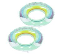 Kisangel Lot de 2 Bouées de Natation Gonflables en PVC, Taille 60, Motif Paillettes Arc-en-Ciel et Nuage, Bouées D'été Légères et Portables pour Plage, Piscine et Loisirs Aquatiques