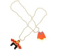 Kisangel Lot de 2 Colliers Mexicains Fiesta Pendentifs Breloques Style Dessin Animé en Feutre Coloré Accessoires Décoratifs pour Fête Cinco de Mayo et Carnaval