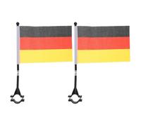 Kisangel Lot de 2 drapeaux allemands pour guidon de vélo : drapeau de sécurité double face avec mât, bannière résistante à la déchirure pour les randonnées cyclistes et la fête nationale.