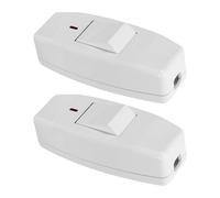 Kisangel Lot de 2 Interrupteurs à Bascule en Plastique avec Indicateur LED Interrupteurs en Ligne pour Cordon d'Alimentation de Lampe de Bureau Accessoires de Remplacement pour Petits