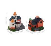 Kisangel Lot de 2 Maisons Miniatures en résine pour châteaux de fées, Maisons de poupées, Maisons de Village, Statues pour Maisons de poupées, bonsaï, Micro-paysages