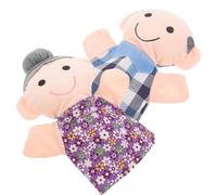 Kisangel Lot de 2 Marionnettes à Main Familiales en Tissu Doux, Représentant Grand-père et Grand-mère, Jouets Éducatifs pour Tout-Petits, pour Contes, Jeux de Rôle et Développement