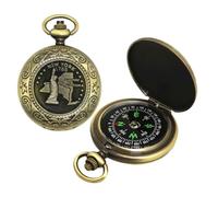 Kisangel Lot de 2 Mini-boussoles : Montre de Poche Vintage, Outil de Navigation rétro pour la randonnée, Le Camping et Les Aventures en Plein air.