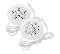 Kisangel Lot de 2 Mini Haut-Parleurs Portables Stéréo avec Prise Jack 35 MM Format Compact pour Oreiller Audio Clair pour Voyage et Lecture Mp3/Mp4/CD