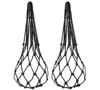 Kisangel Lot de 2 Paquet D’Alimentation Suspendus en Filet de Nylon Noir pour Poules, Poulets et Perroquets - Panier Mangeoire Pratique pour Fruits et Légumes - Accessoire Volailles