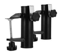 Kisangel Lot de 2 Pinces à Parasol en Acier Électrolytique Noir, Fixation Stable Jusqu’à 5 Cm, Support Extérieur Polyvalent pour Plage, Terrasse, Balcon et Camping, Clips Robustes
