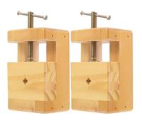 Kisangel Lot de 2 Pinces D’établi en Bois de Hêtre, Petit Dispositif de Gravure de Sceau, Accessoire de Sculpture Réglable pour Outils de Fixation, Adapté aux Étudiants la Gravure