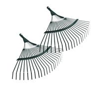 Kisangel Lot de 2 Râteaux de Jardin à 22 Dents Manche en Bois Râteaux Métalliques pour Ramassage des Feuilles Mortes Outil de Râteau à Feuilles Robuste pour Jardin Couleur Aléatoire