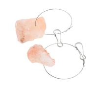 Kisangel Lot de 2 Sets de Blocs de Sel Minéral Naturel à Lécher pour Petits Animaux Jouets à Mâcher avec Crochet Suspendu Riches en Éléments Trace pour Lapins Hamsters Hérissons et