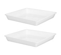 Kisangel Lot De 2 Soucoupes pour Plantes Soucoupes De 1179 Pouces pour Plantes D'Intérieur Jardinières en Plastique Bacs D'Égouttage d'eau Pot Carré Base De Récupération