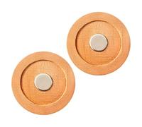 Kisangel Lot de 2 Supports Muraux Magnétiques sans Perçage pour Télécommande TV et Climatisation, Installation Adhésive sans Trace, Organiseur Mural Gain de Place en Bois Naturel