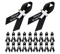 Kisangel Lot de 20 épinglettes ruban de sensibilisation, broche croix catho