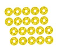 Kisangel Lot de 20 Mini Bouées de Natation Décoratives en PVC Jaune Accessoires Miniatures pour Maison de Poupée Ornements Légers et Réalistes pour Séances Photo Fêtes et Anniversaires