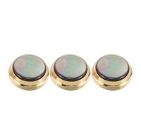 Kisangel Lot de 3 Capuchons de Pistons pour Trompette Noirs en Nacre D’ormeau, Boutons de Rechange Courts Finition Dorée, Accessoires Compacts pour Clés de Doigt, pour Musiciens