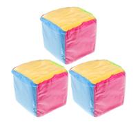 Kisangel Lot de 3 dés Souples avec Pochettes pour Cartes : dés carrés de 10 cm, Grands Outils d'apprentissage - Jouets éducatifs carrés avec Pochette Transparente pour Jeux en Classe