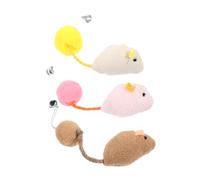Kisangel Lot De 3 Jouets pour Chat - Petites Souris en Peluche avec Clochette - Interactif pour Chat - Balle pour Chaton - Peluches Réalistes pour Rats D'Intérieur