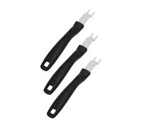 Kisangel Lot De 3 Pinces Lève-grilles De Barbecue en Acier Inoxydable Poignée Noire, Outil Pratique Cuisine Extérieure, Résistant à La Chaleur, Camping, Pique- Et Barbecue en Famille