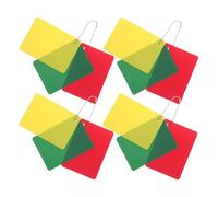 Kisangel Lot de 4 cartons Rouges et Jaunes : cartons Rouges, Jaunes et Verts pour Arbitre de Football, Volley-Ball - Fournitures d'arbitre pour matchs d'entraînement