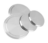 Kisangel Lot de 4 Couvre-Brûleurs Ronds en Acier Inoxydable Argenté 2 Grands et 2 Petits Protection pour Plaques de Cuisson à Gaz et Électriques Accessoire la Cuisine Pratique et Solide