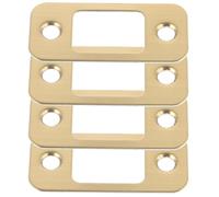 Kisangel Lot de 4 Gâches de Pêne Dormant Dorées en Acier Inoxydable Plaques de Protection pour Portes Extérieures Compatible Serrures Multiples