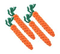 Kisangel Lot De 4 Jouets Mignons Faits À La Main pour Chats Jouets À Mâcher en Corde De Coton Et Carottes pour Chats De Petite Et Moyenne Taille