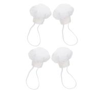 Kisangel Lot de 4 Mini Chapeaux de Chef Blancs pour poupées, Couvre-Chefs pour Peluches de 10 à 15 cm, Bricolage, Miniatures, Maisons de poupées, décorations de fête