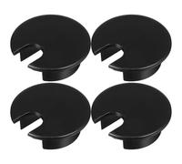 Kisangel Lot de 4 Passe-Câbles Noirs 35 MM pour Bureau Gestion des Câbles Cache-Trous en Plastique Œillets en Laiton Compatible Câbles D’Ordinateur Organisation Filaire Professionnelle