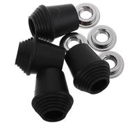 Kisangel Lot de 4 Pieds en Caoutchouc Filetés pour Grosse Caisse avec Écrous de Blocage, Supports de Batterie Universels en Plastique Solide, Accessoires Stables pour Stands de Tambour,