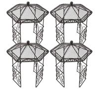 Kisangel Lot de 4 Statues de pavillon Miniatures pour Maison de poupée, Meubles de pavillon en Fer pour Jardins de fées, Micro-paysages et décorations