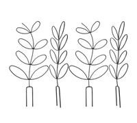 Kisangel Lot de 4 Treillis pour Plantes d'intérieur - Mini Treillis en Fil de Fer en Forme de Feuille pour Plantes grimpantes en Pot - Tuteurs Noirs pour tiges de, notamment Monstera et Pothos