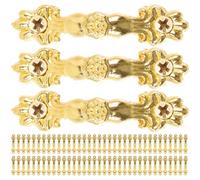 Kisangel Lot de 40 Poignées de Tiroir Vintage Dorées en Alliage de Zinc avec 80 Vis Style Antique Mini Poignées Décoratives pour Commode Armoire Boîte à Bijoux pour Meubles Cuisine et