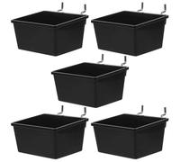 Kisangel Lot de 5 Bacs à Panneaux Perforés Noirs 90X80X45 MM Organisateurs Utilitaires Épais Support Bacs de Rangement Pratiques pour Atelier Garage et Rangement D’Outils
