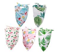Kisangel Lot De 5 Bandanas Tropicaux en Flanelle pour Chien Écharpes Tendance en Coton pour Chat Et Chien