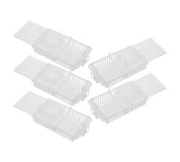 Kisangel Lot de 5 Cages Transparentes Double Compartiment en Plastique pour Élevage d'Abeilles Matériel Apicole Aération Optimale Boîte d'Élevage Mobile pour Ruches d'Apiculture