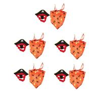 Kisangel Lot De 5 Chapeaux pour Animaux De Compagnie Costumes d'halloween pour Chats Écharpe pour Chats Tenue De Pirate pour Chat en Tenues Chapeau De Fête pour