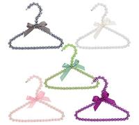 Kisangel Lot de 5 Cintres en Perles Cintres pour Vêtements de Chien 20Cm Nœud et Solide