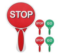 Kisangel Lot de 5 Panneaux de signalisation pour Enfants : Feux d'arrêt Portables Double Face pour enseigner la sécurité routière - Plaque de signalisation Rouge et Verte pour Les Classes de