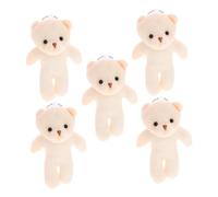 Kisangel Lot de 5 Petits Ours Ours en Peluche Douces Miniatures Adorables en Peluche Décorations Multifonctions pour Paquet et Maison Accessoires Suspendus pour DIY et Collection