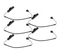 Kisangel Lot de 5 Porte-Stylo à Cordon Rétractable avec Clip en Silicone pour Stylets de Tablette, Accessoire Anti-Perte 30 Cm, Noir, Sangle Élastique pour Bureau et Utilisation