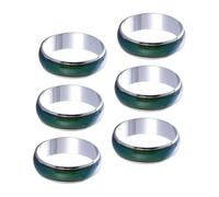 Kisangel Lot de 6 Bagues D’Humeur pour Filles et Garçons Anneaux Changeant de Couleur Selon Température Largeur 6 MM Diamètre Intérieur 16 MM Accessoires Festifs et Présents