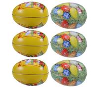 Kisangel Lot de 6 Boîtes Métalliques D'œuf de Pâques, Boîtes à Bonbons Décoratives, Réutilisables, Maintien de Fraîcheur, pour Décorations Festives et Rangement