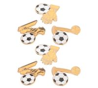 Kisangel Lot de 6 Broches de Football en Métal Insignes Sportifs pour Maillot et Casquette Accessoires Souvenirs Ballon Moufles de Gardien et Trophée Présent Fan de Football Broche de