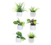 Kisangel Lot de 6 Mini Plantes Décoratives Réalistes en Plastique pour Maison de Poupée, Figurines Miniatures de Bonsaïs, Modèles de Pots pour Décoration Intérieure et Paysage Miniature