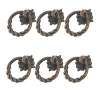 Kisangel Lot de 6 Poignées Vintage en Alliage de Zinc Massif Grosse Taille Style Carré à Motif Géométrique Mini-Poignées de Tiroir pour Boîte à Bijoux Commode et Porte Accessoires de