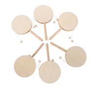 Kisangel Lot De 6 Tambours Hochets DIY Créez Votre Propre Instrument - Percussions en Bois Brut À Peindre pour Enfants - Idéal pour Les Activités Parents-Enfants 18 Cm X 85 Cm