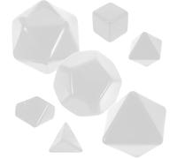 Kisangel Lot de 7 Dés Vierges en Plastique Blanc à Faces Multiples Cubes d'Histoire Effaçables à Sec pour Jeux de Rôle RPG Accessoires de Bricolage et Fournitures de Fête Surface Lisse