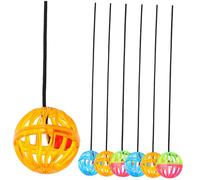 Kisangel Lot De 7 Jouets Suspendus pour Reptiles, Boules De Cloche Colorées en Plastique Résistant, Petite Taille Compacte, Adaptés Aux Lézards Et Dragons Barbus, Jouets Amusants pour Cages