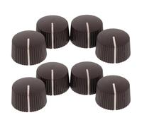 Kisangel Lot de 8 Boutons de Potentiomètre Rotatifs en Plastique Couleur Café 2 Cm pour Pédale D'effet Guitare Électrique, Contrôle du Volume et Remplacement Boutons Amplificateur,