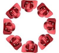 Kisangel Lot de 8 Clips de Câble Adhésifs en Aluminium pour Vélo VTT et Route, Guides Câbles de C Rouges, Supports de Gaine pour Freins et Dérailleurs, Fixation Sécurisée pour